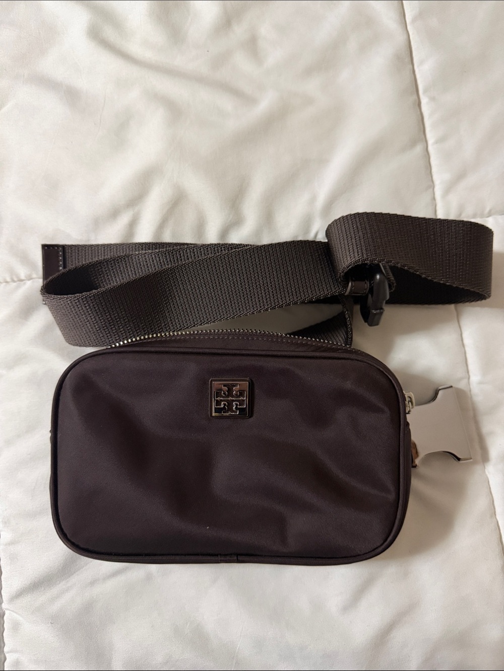Tory Burch Chocolate Brown Logo Belt Bag